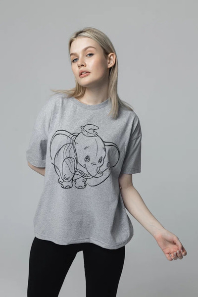 Слон футболка оверсайз (серый)